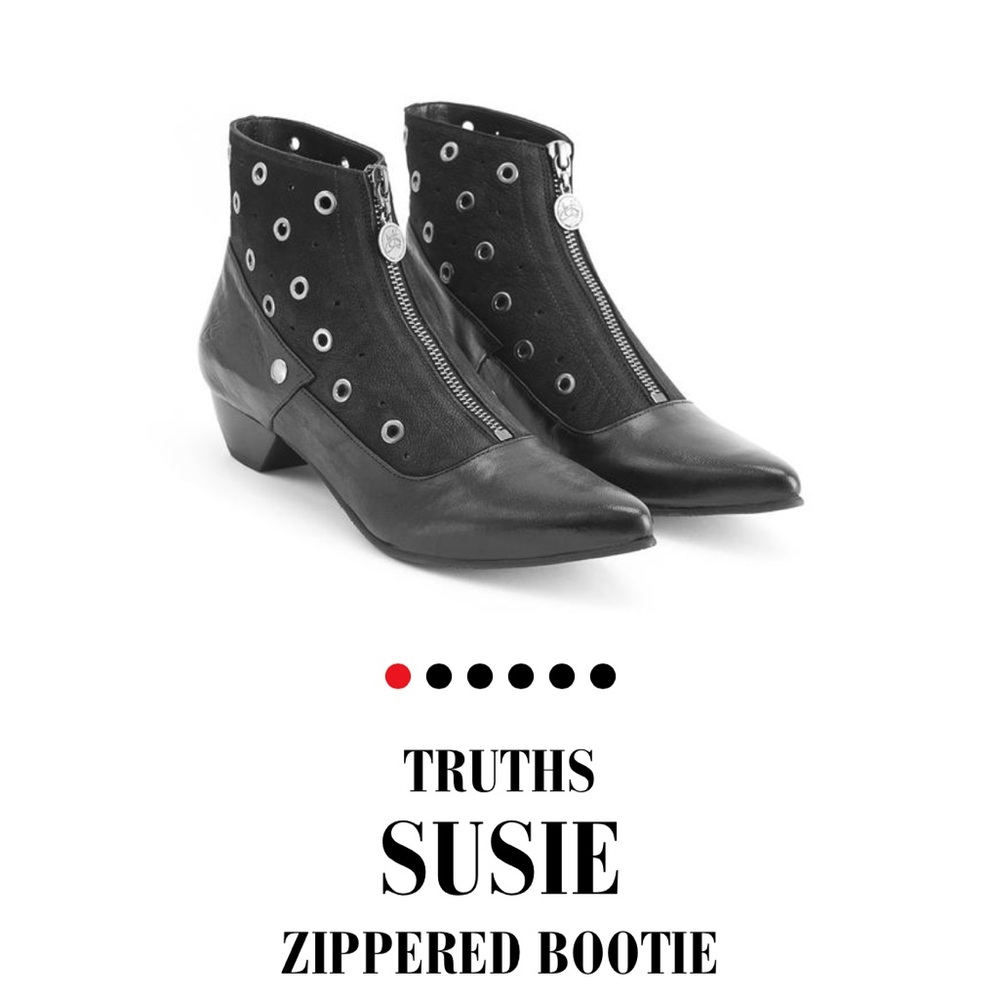Fluevog Truth "Susie" zippered booties, white, size 7 - Picture 5 of 6